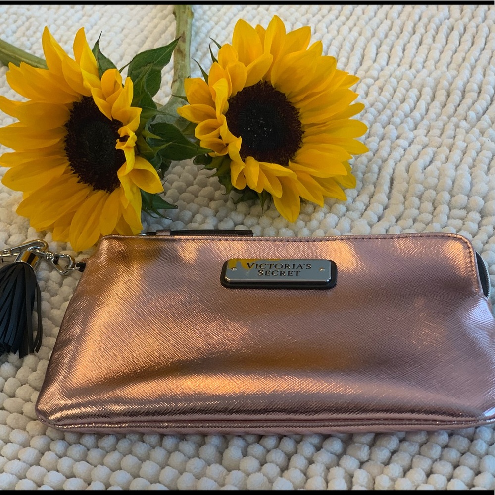 Victorias Secret Rose Gold wristlet purse. Great for a night out. Inside pocket